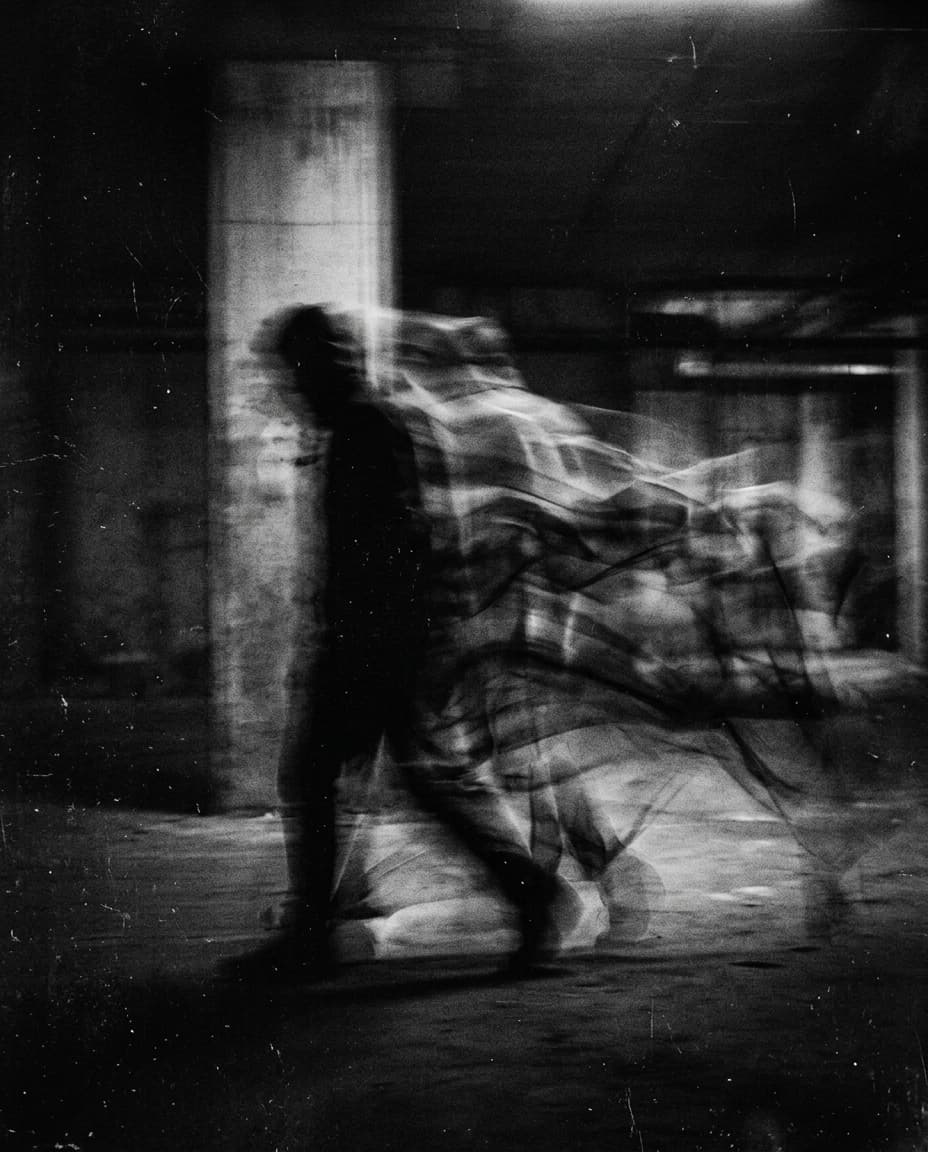 Blurred figure trail