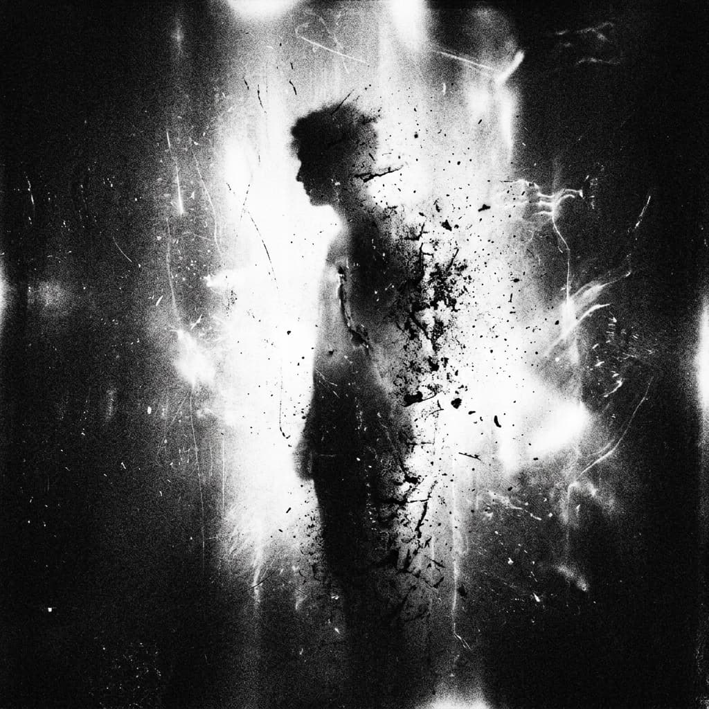 Silhouette burned into light