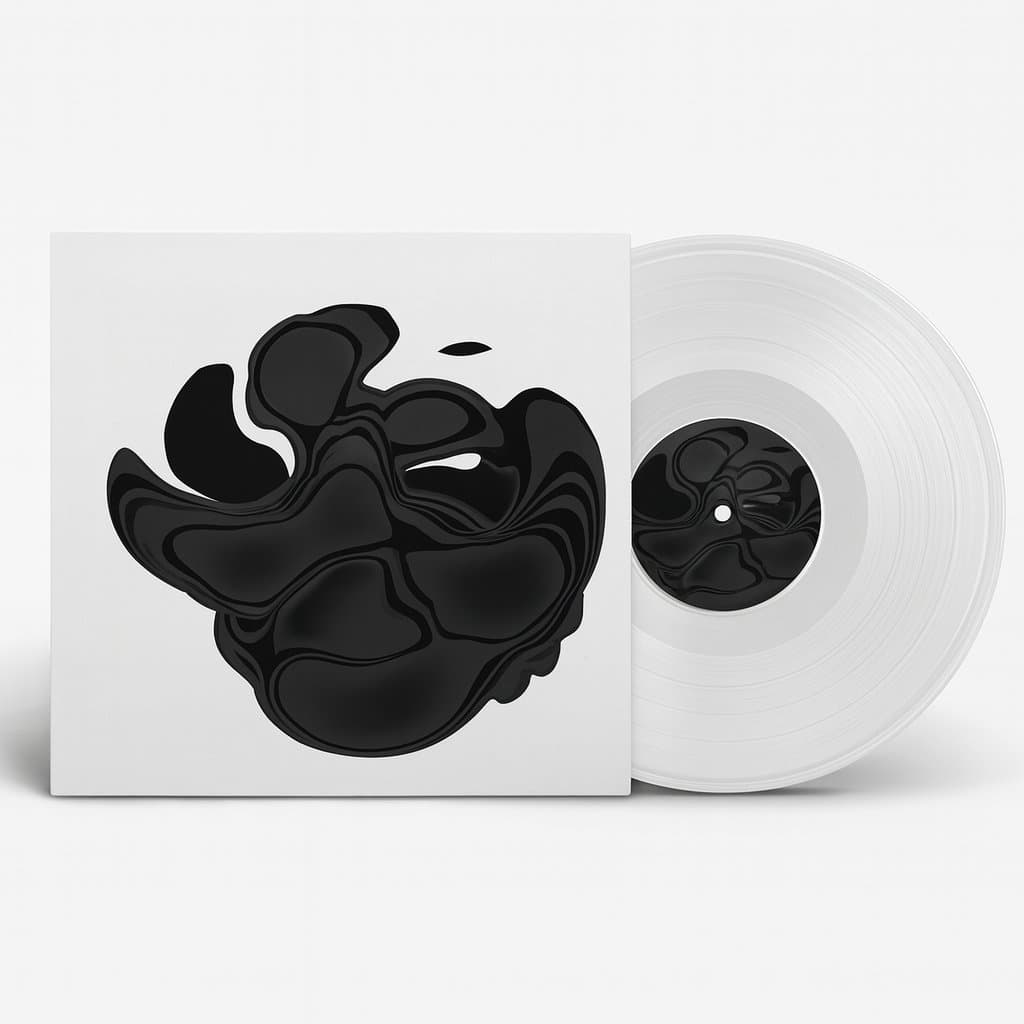 Black and white sleeve with clear vinyl