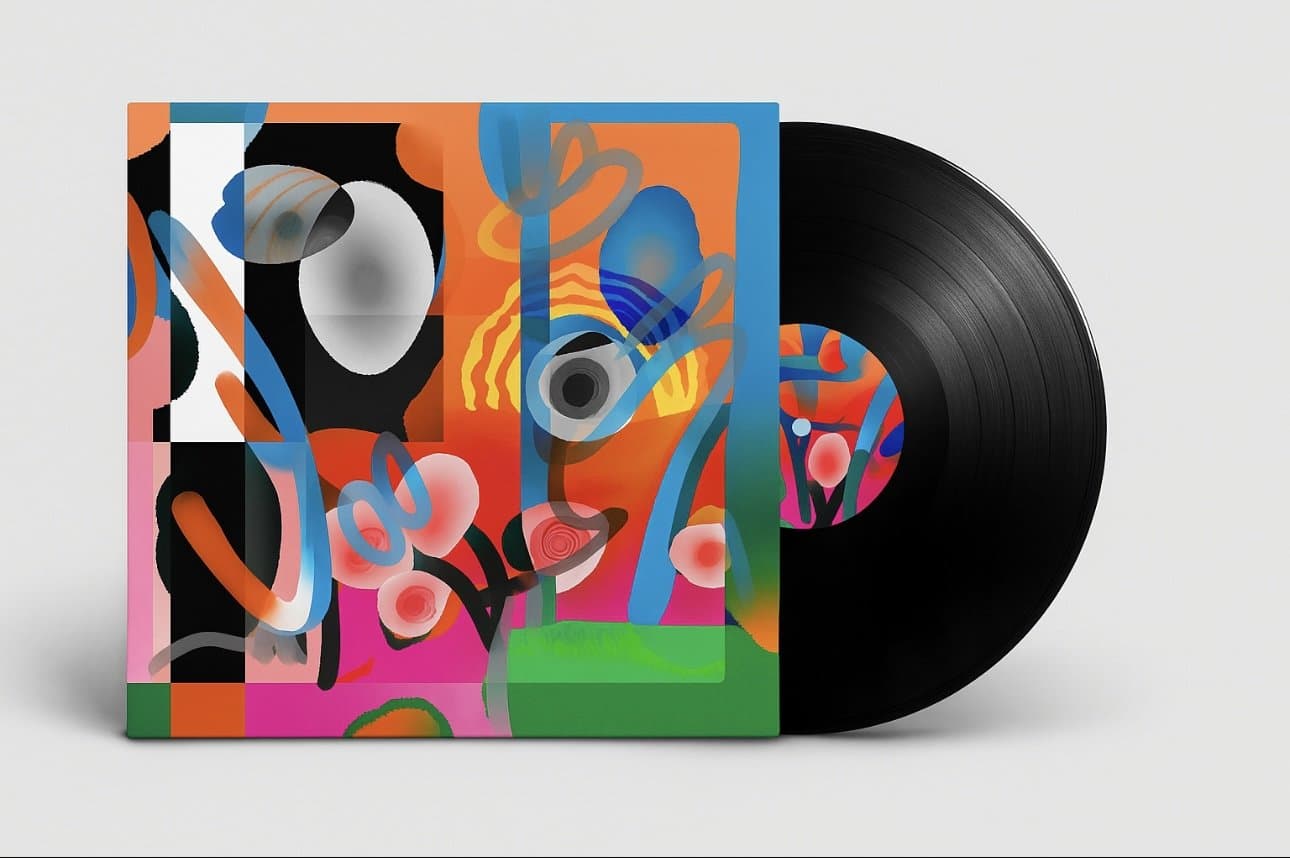 Sleeve mockup, orange collage